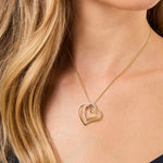 Load image into Gallery viewer, Yellow Gold Double Overlapped Heart Pendant
