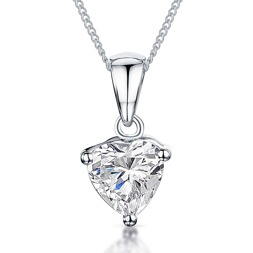 Sterling Silver Heart Pendant With Cubic Zirconia - JOOLS By Jenny Brown