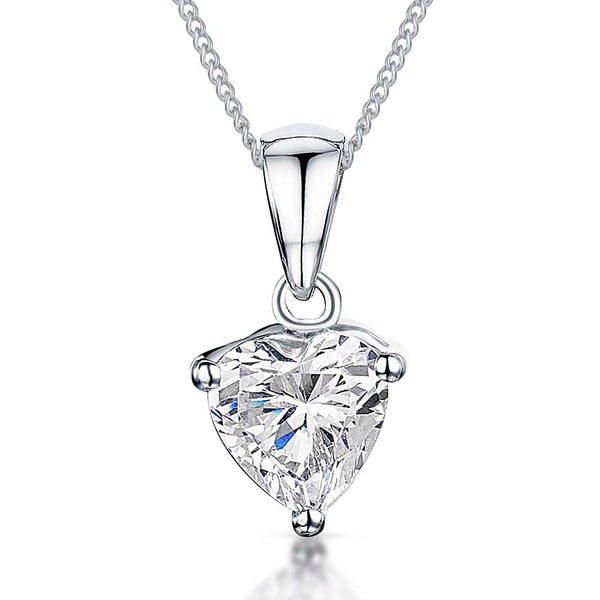 Sterling Silver Heart Pendant With Cubic Zirconia - JOOLS By Jenny Brown