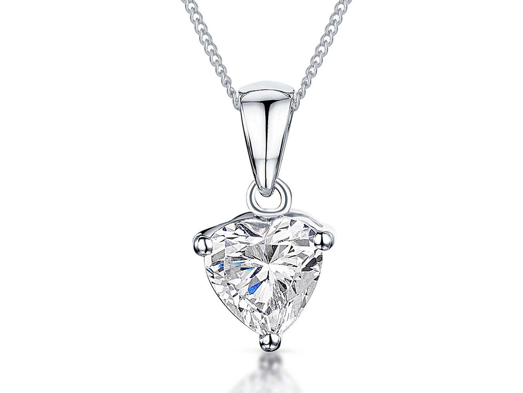 Sterling Silver Heart Pendant With Cubic Zirconia - JOOLS By Jenny Brown