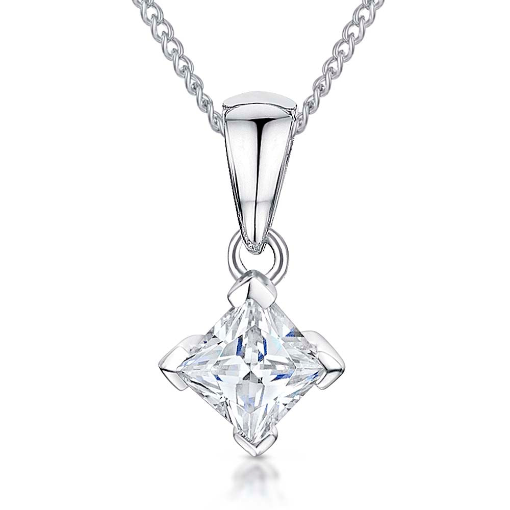 Sterling Silver Small Square  Pendant - JOOLS By Jenny Brown