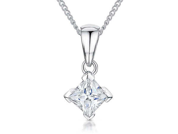 Sterling Silver Small Square  Pendant - JOOLS By Jenny Brown