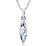 Load image into Gallery viewer, Sterling Silver Petite Pendant With Cubic Zirconia In A Marquise Shape Setting -JOOLS by Jenny Brown
