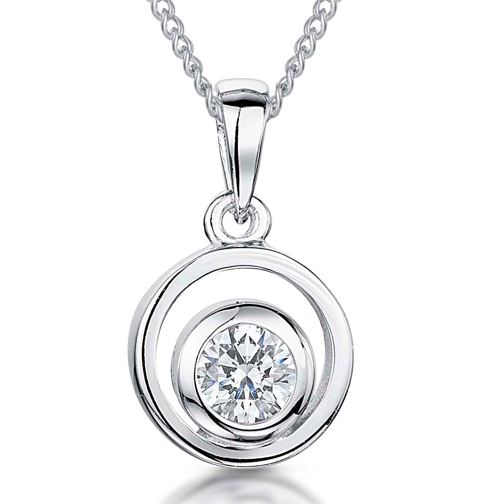 Sterling Silver Small Circle Drop Pendant