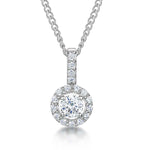 Load image into Gallery viewer, Sterling Silver Small  Halo Cubic Zirconia Pendant
