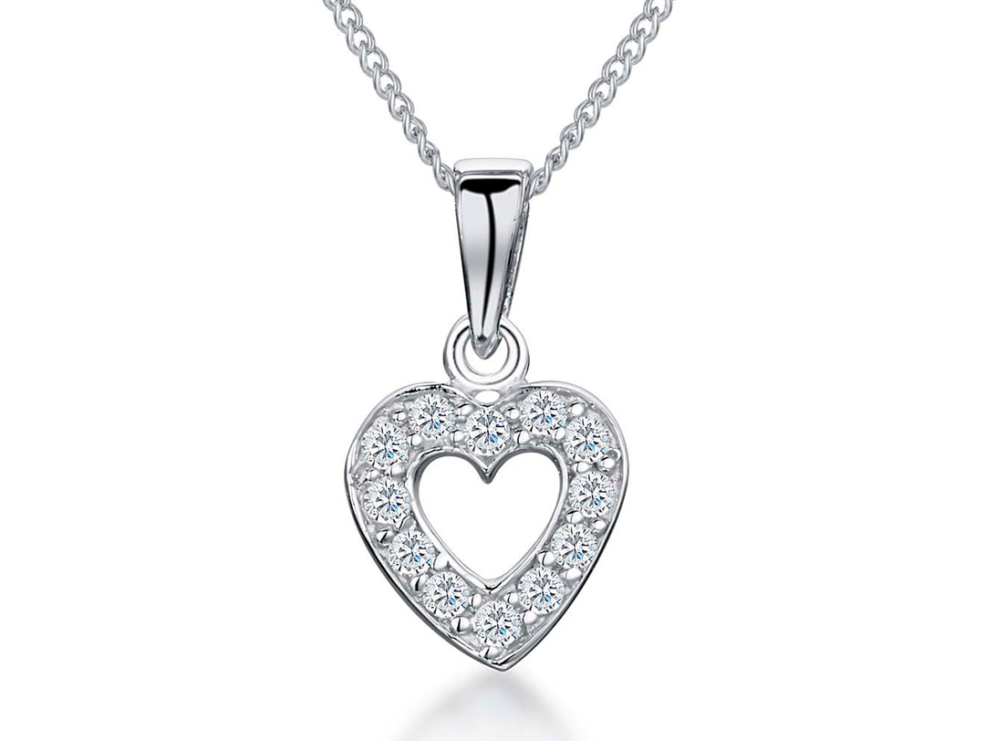 Sterling Silver Small Open Heart Pendant - JOOLS By Jenny Brown
