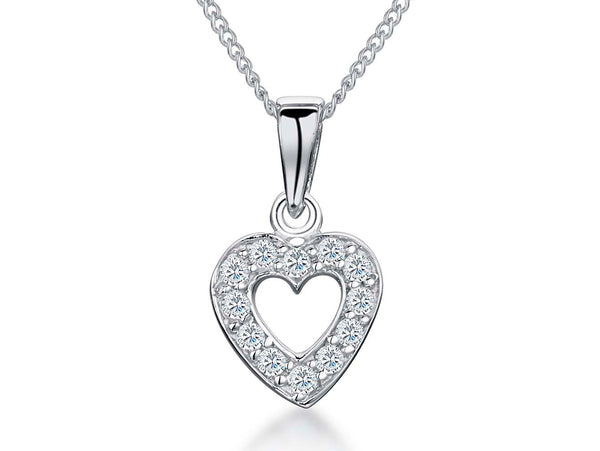 Sterling Silver Small Open Heart Pendant - JOOLS By Jenny Brown
