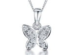 Load image into Gallery viewer, Sterling Silver Small Butterfly Pave Set Necklace - JOOLS By Jenny Brown
