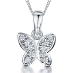 Load image into Gallery viewer, Sterling Silver Small Butterfly Pave Set Necklace - JOOLS By Jenny Brown
