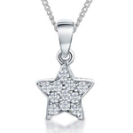Load image into Gallery viewer, Sterling Silver Small Star Pave Set Cubic Zirconia  Pendant
