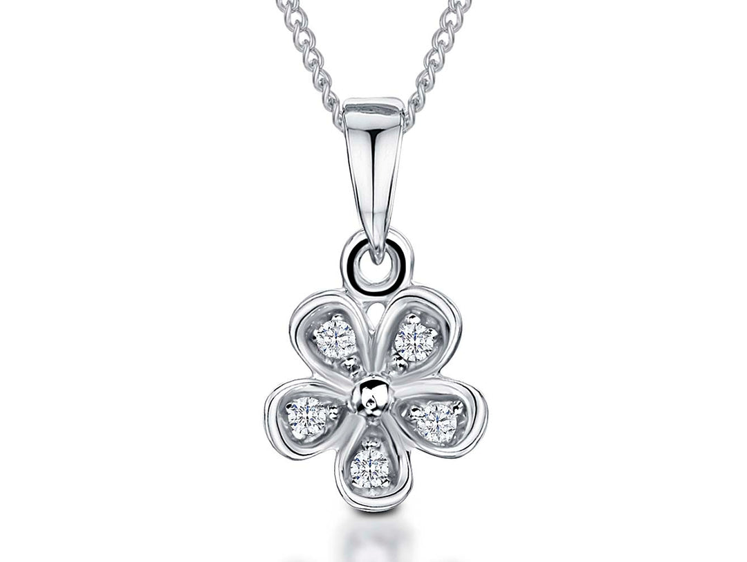 Sterling Silver Small Flower Necklace