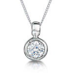 Load image into Gallery viewer, Sterling Silver 1 Carat Rub Over Cubic Zirconia Pendant - JOOLS By Jenny Brown
