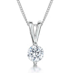 Load image into Gallery viewer, Sterling Silver Solitaire  2 Claw Pendant
