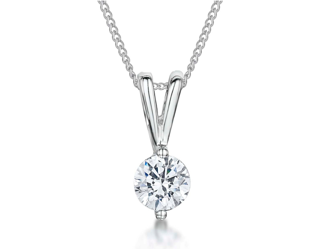 Sterling Silver Solitaire  2 Claw Pendant