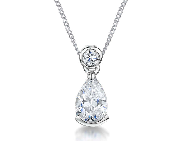 Sterling Silver Teardrop Pendant With Zirconia Bale - JOOLS By Jenny Brown