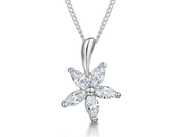 Sterling Silver Five Petal Flower Pendant-JOOLS by Jenny Brown