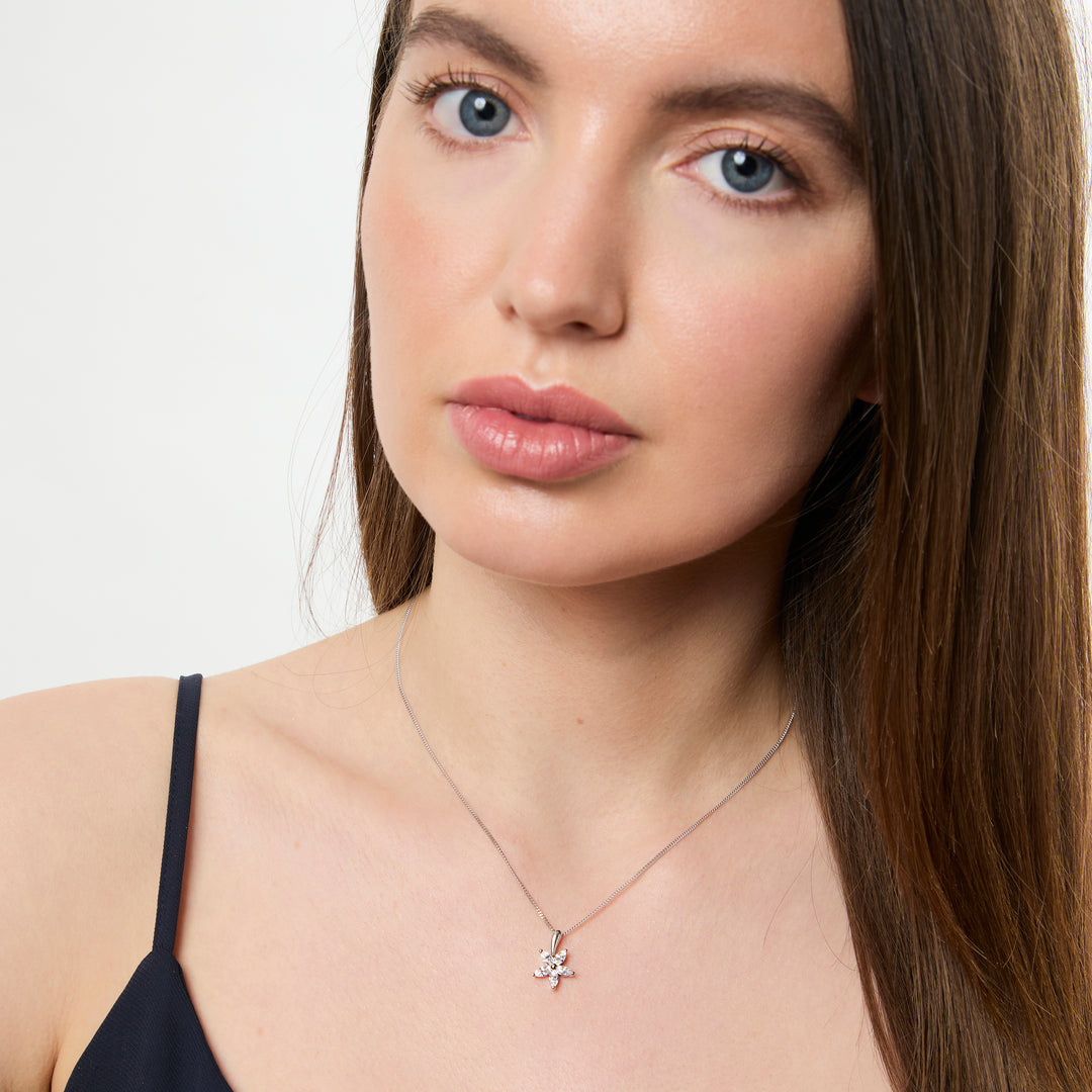 Sterling Silver Five Petal Flower Pendant-JOOLS by Jenny Brown