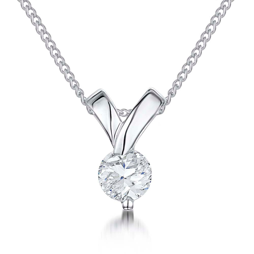 Sterling Silver Half Carat Solitaire Pendant