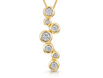 Load image into Gallery viewer, Yellow Gold Seven Stone Drop Bubble Pendant
