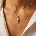 Load image into Gallery viewer, 18ct Gold Vermeil Bubbles Drop Necklace | Bezel-Set Cluster Pendant
