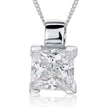 Load image into Gallery viewer, Sterling Silver 2 Carat  Square Cubic Zirconia  Pendant - JOOLS By Jenny Brown
