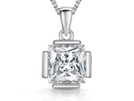 Load image into Gallery viewer, Sterling Silver 2 Carat Cubic Zirconia  Square Pendant
