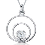 Load image into Gallery viewer, Sterling Silver Pendant With Two Circles And A One Carat Cubic Zirconia Stone Set Centre - JOOLS By Jenny Brown
