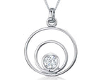 Load image into Gallery viewer, Sterling Silver Pendant With Two Circles And A One Carat Cubic Zirconia Stone Set Centre - JOOLS By Jenny Brown
