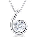 Load image into Gallery viewer, Sterling Silver Curled Solitaire Pendant
