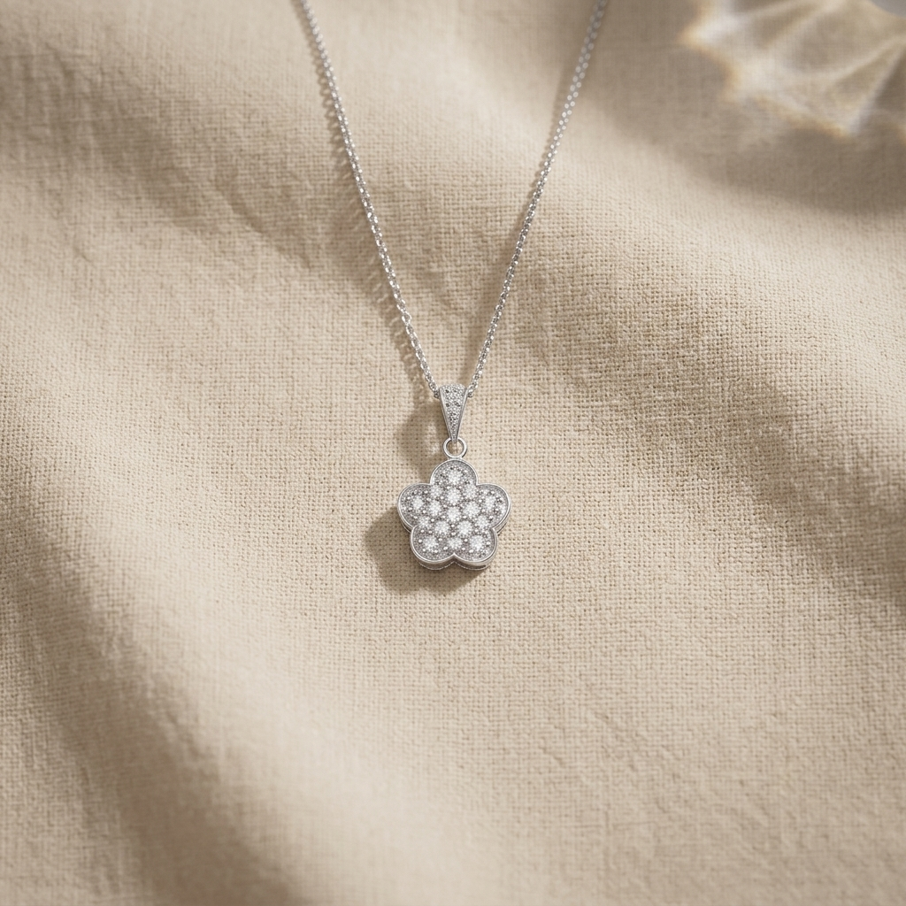 Sterling Silver Clover Flower Pendant