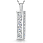 Load image into Gallery viewer, Sterling Silver Triangular Prism Pendant, Set With Princess Cut &amp; Pave Cubic Zirconias
