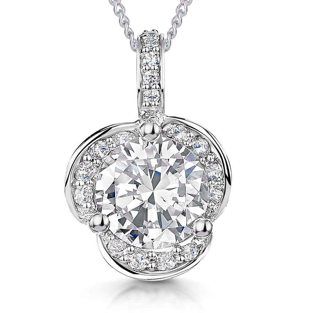 Sterling Silver 3 Petal Flower Pendant