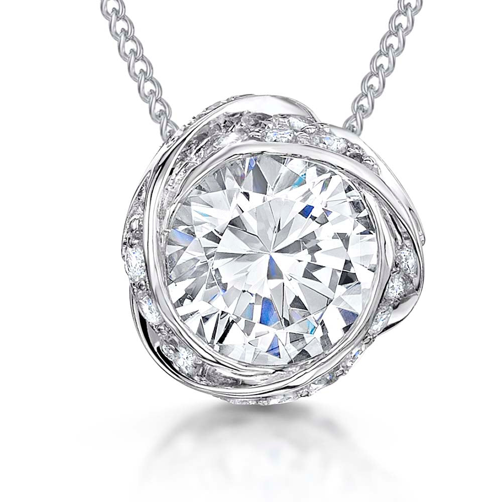 Sterling Silver 3.75ct Twist Rubover Pendant