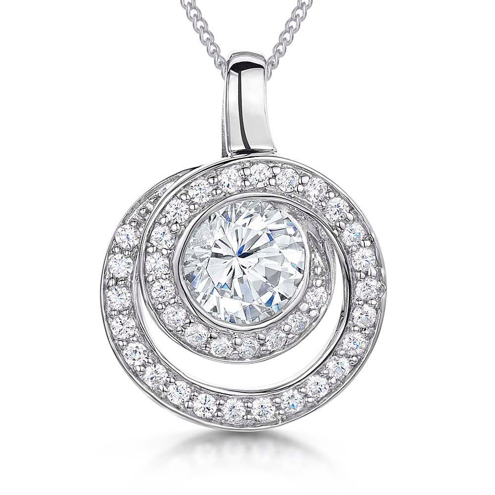 Sterling Silver Swirled Circle Pendant