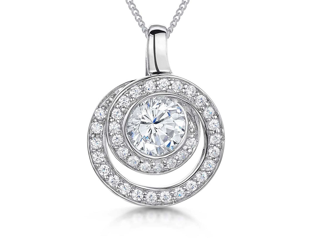 Sterling Silver Swirled Circle Pendant