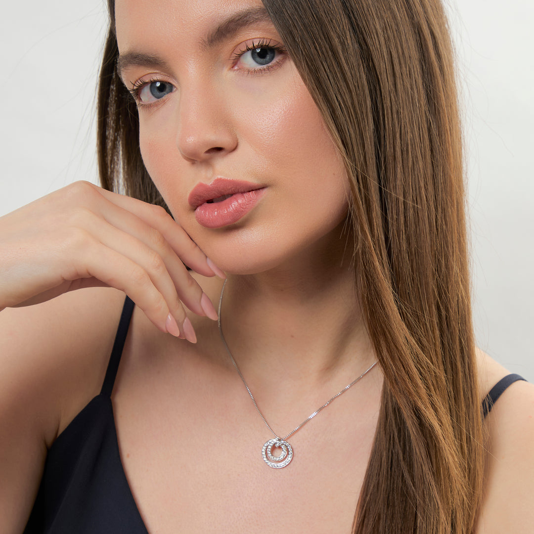 Sterling Silver Double Swirl Circle  Pendant-JOOLS by Jenny Brown