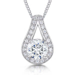 Load image into Gallery viewer, Sterling Silver Open Teardrop  Zirconia Pendant
