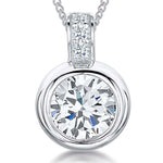 Load image into Gallery viewer, Sterling Silver Rubover Cubic Zirconia With Pave Bale
