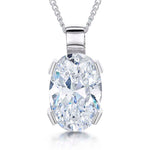Load image into Gallery viewer, Sterling Silver Large Oval Cubic Zirconia  Pendant
