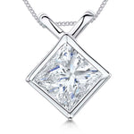 Load image into Gallery viewer, Sterling Silver Square Solitaire Bow Bale Pendant - JOOLS By Jenny Brown
