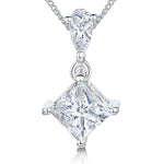 Load image into Gallery viewer, Sterling Silver Offset Square Cubic Zirconia Pendant - JOOLS By Jenny Brown
