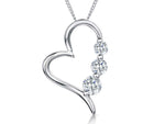 Load image into Gallery viewer, Sterling Silver Heart Three Stones Pendant - JOOLS By Jenny Brown
