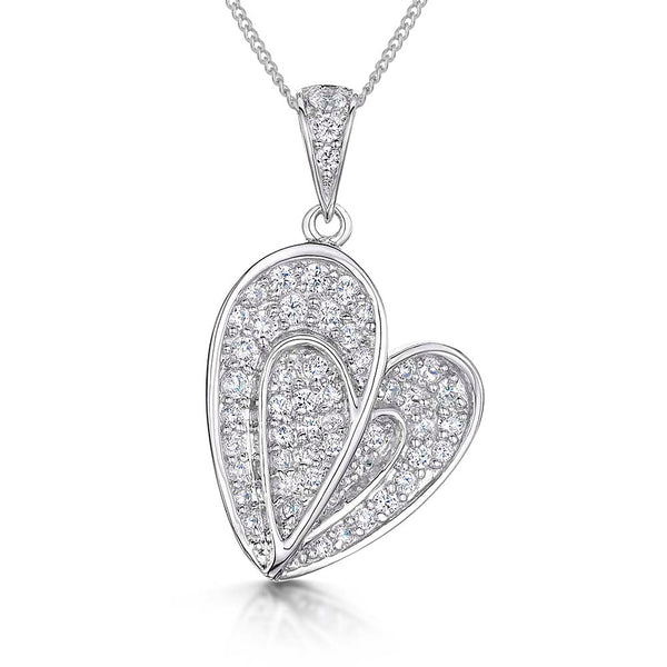 Sterling Silver Double  Heart Pendant - JOOLS By Jenny Brown