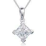 Load image into Gallery viewer, Sterling Silver Square 3 Ct Zirconia Pendant - JOOLS By Jenny Brown
