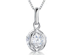 Load image into Gallery viewer, Sterling Silver Ball &#39;Cage&#39; Pendant Set With 7mm Cubic Zirconias
