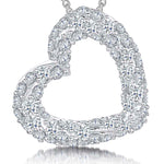 Load image into Gallery viewer, Sterling Silver Encrusted Open Heart Pendant - JOOLS By Jenny Brown
