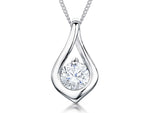 Load image into Gallery viewer, Sterling Silver Cubic Zirconia  Teardrop Pendant-JOOLS by Jenny Brown
