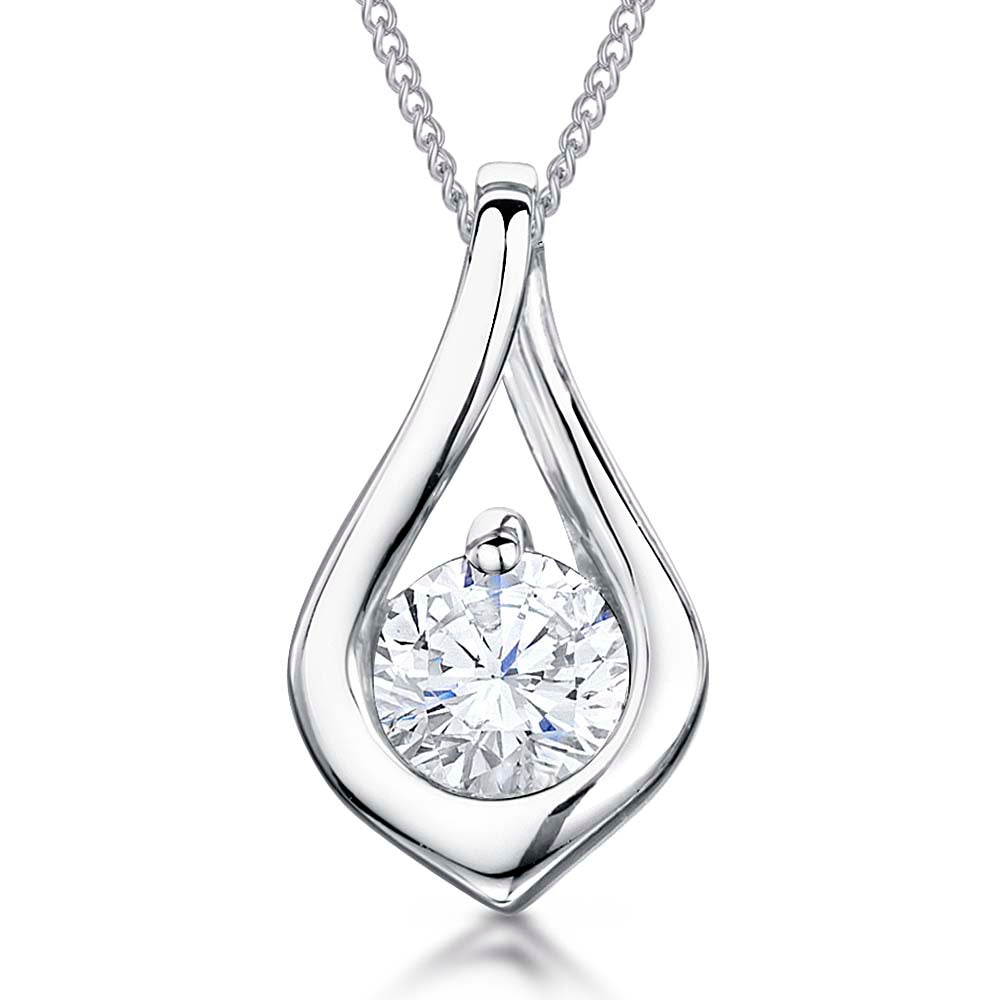 Sterling Silver Cubic Zirconia Infinity Pendant - JOOLS By Jenny Brown