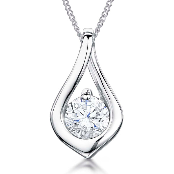 Sterling Silver Cubic Zirconia Infinity Pendant - JOOLS By Jenny Brown