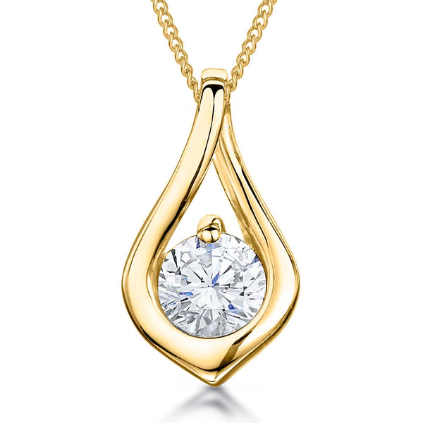Yellow Gold Cubic Zirconia Infinity Pendant